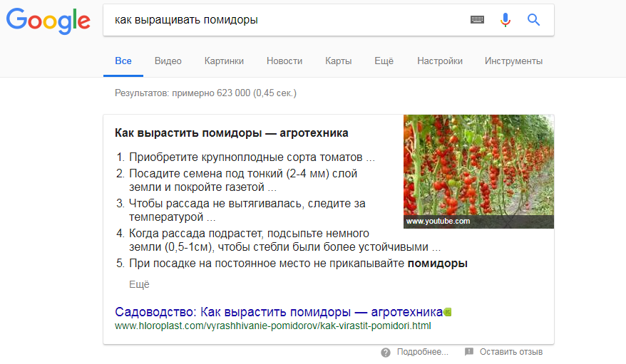 расширенный сниппет