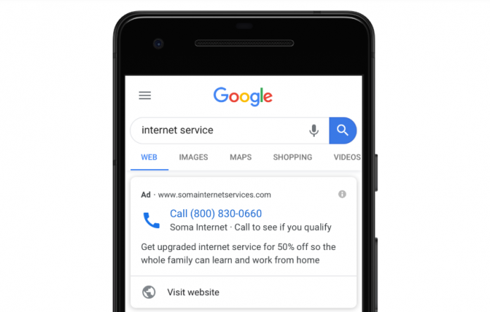 Google Ads позволил добавлять ссылку на сайт в объявления формата «call only»