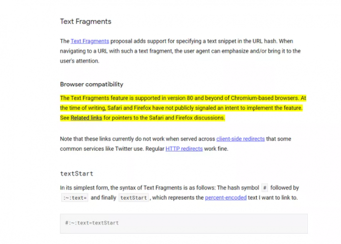 Новое расширение от Google создаёт ссылки на определённый фрагмент страницы
